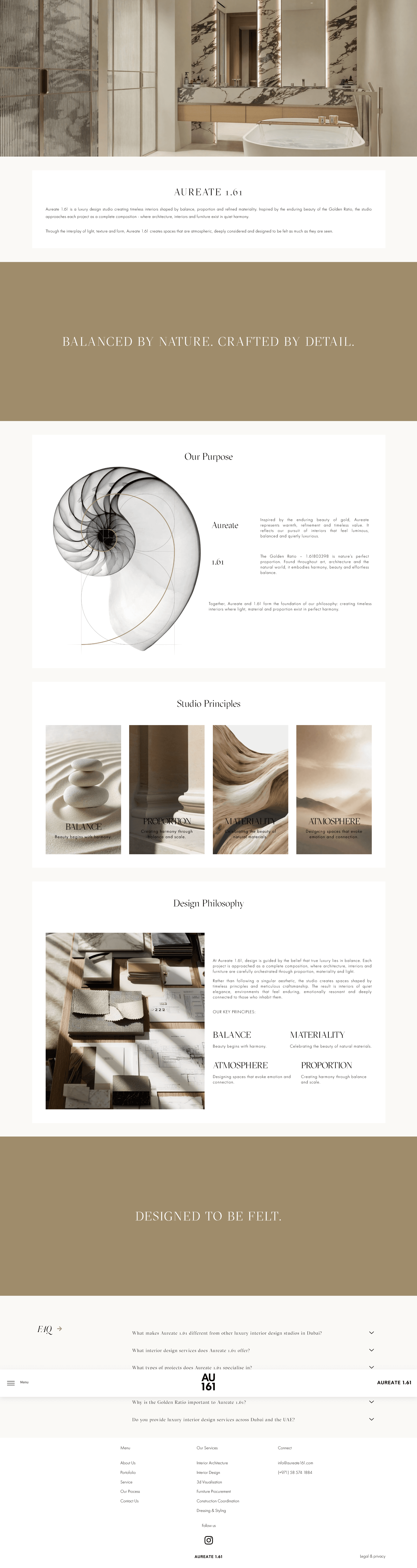 Aureate 161 — full homepage